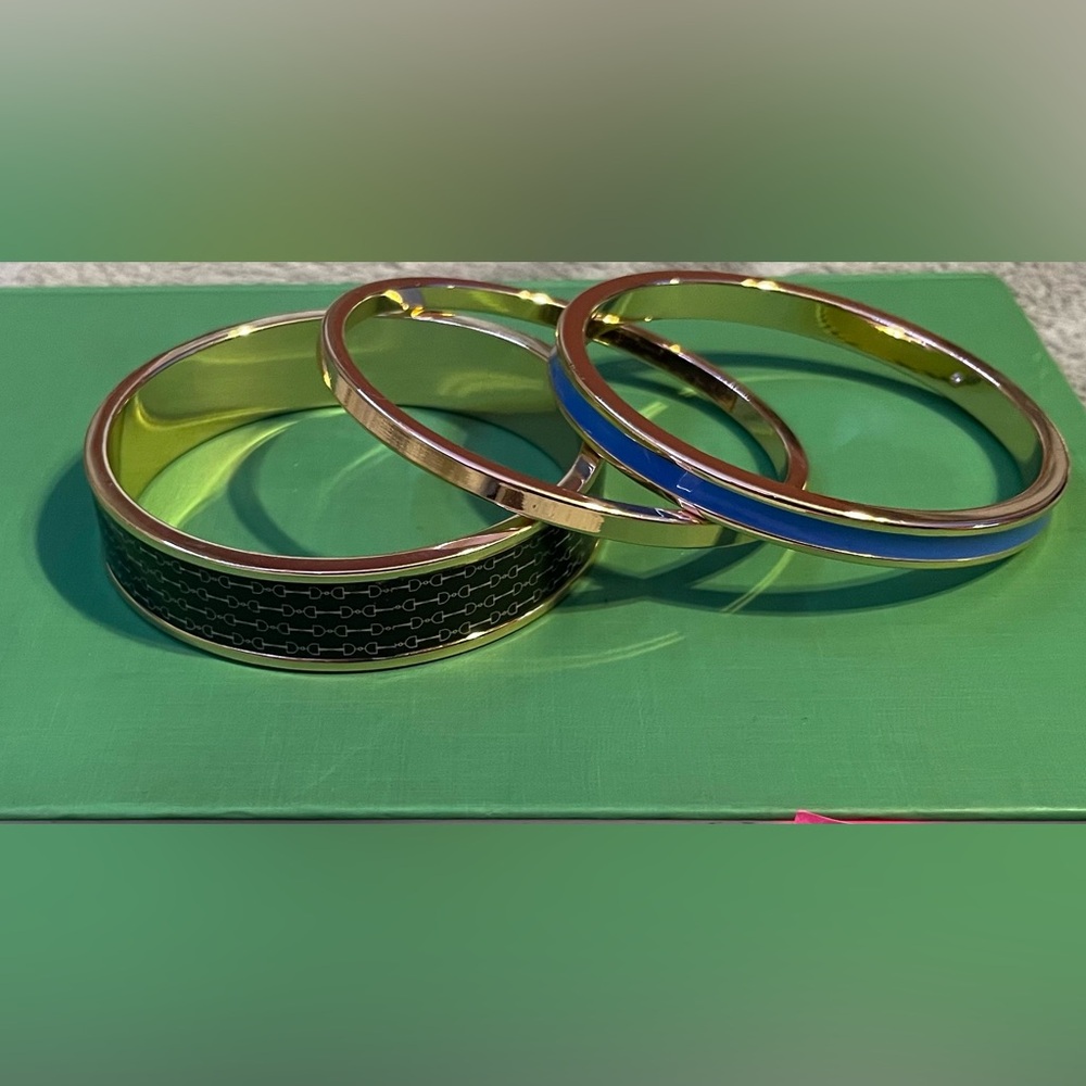 3 gold bangles, brand new, never worn.